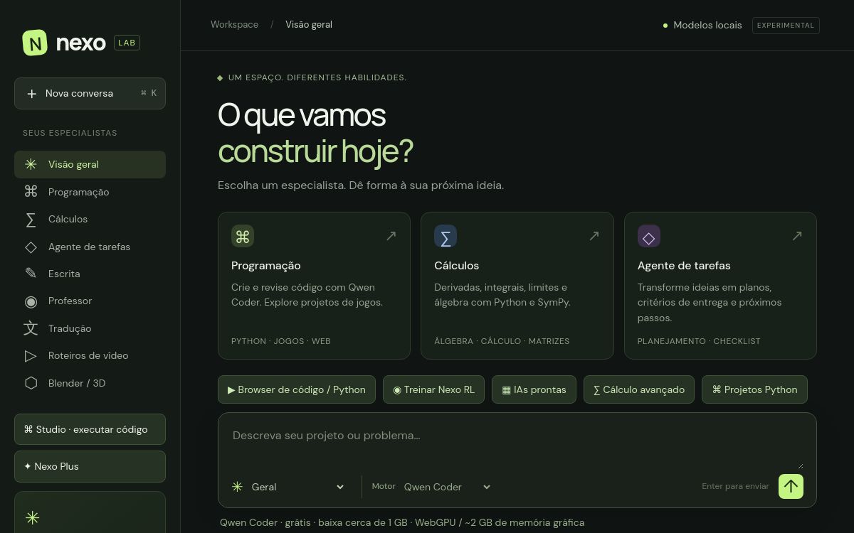 Prévia de Nexo — Estúdio de inteligências